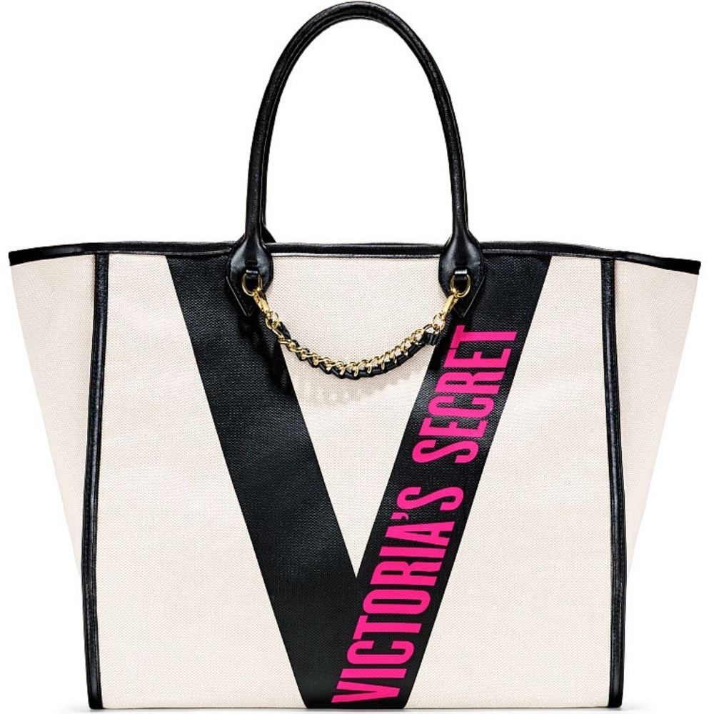 NEW Victoria's Secret Ribbon Logo City Tote